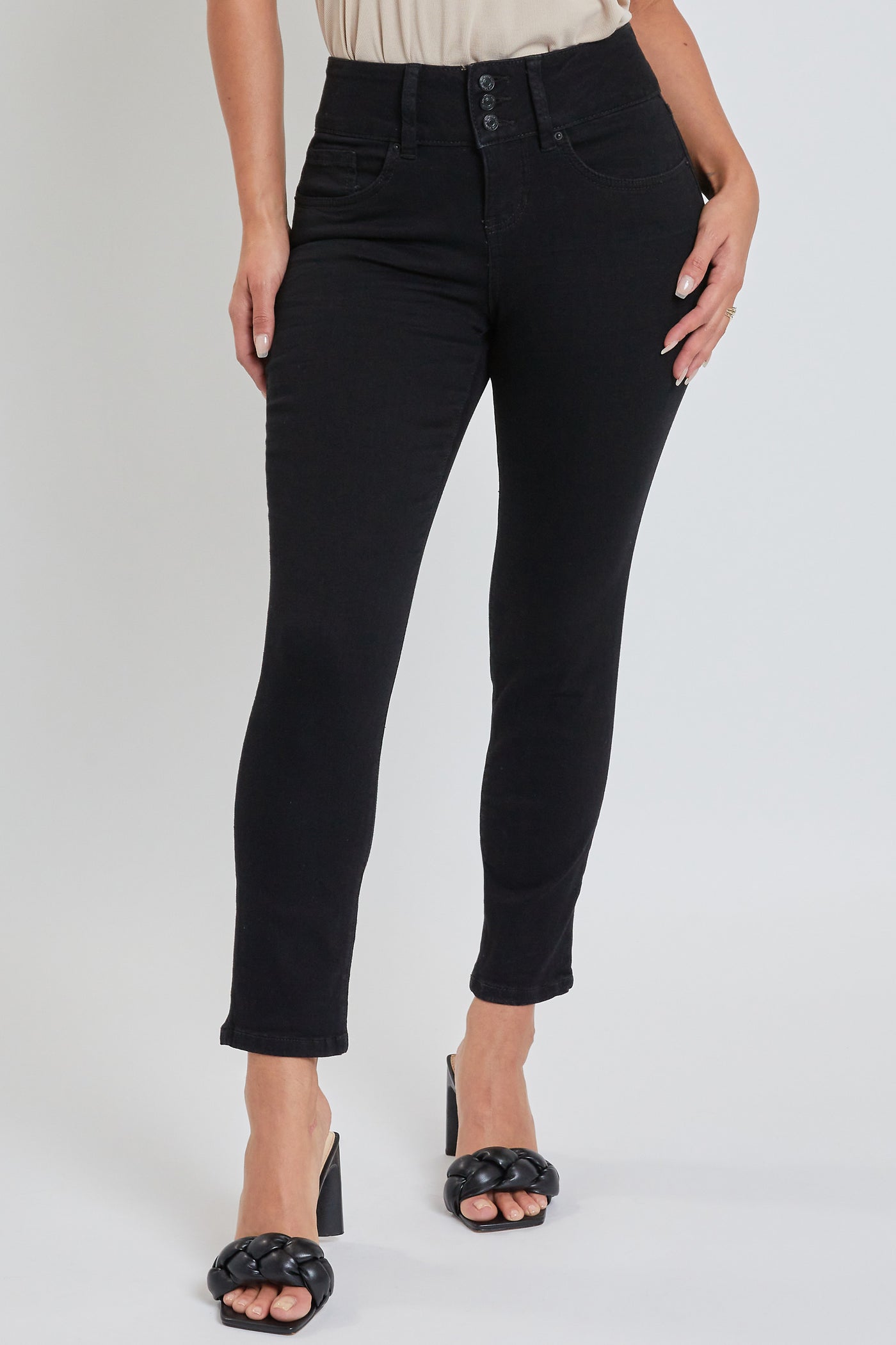 Women's Petite 3 Button High Rise Skinny Jean