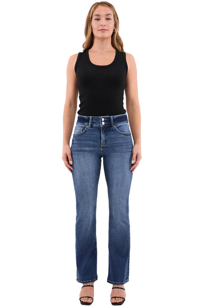 Mia High Rise 2-Button Bootcut Jeans