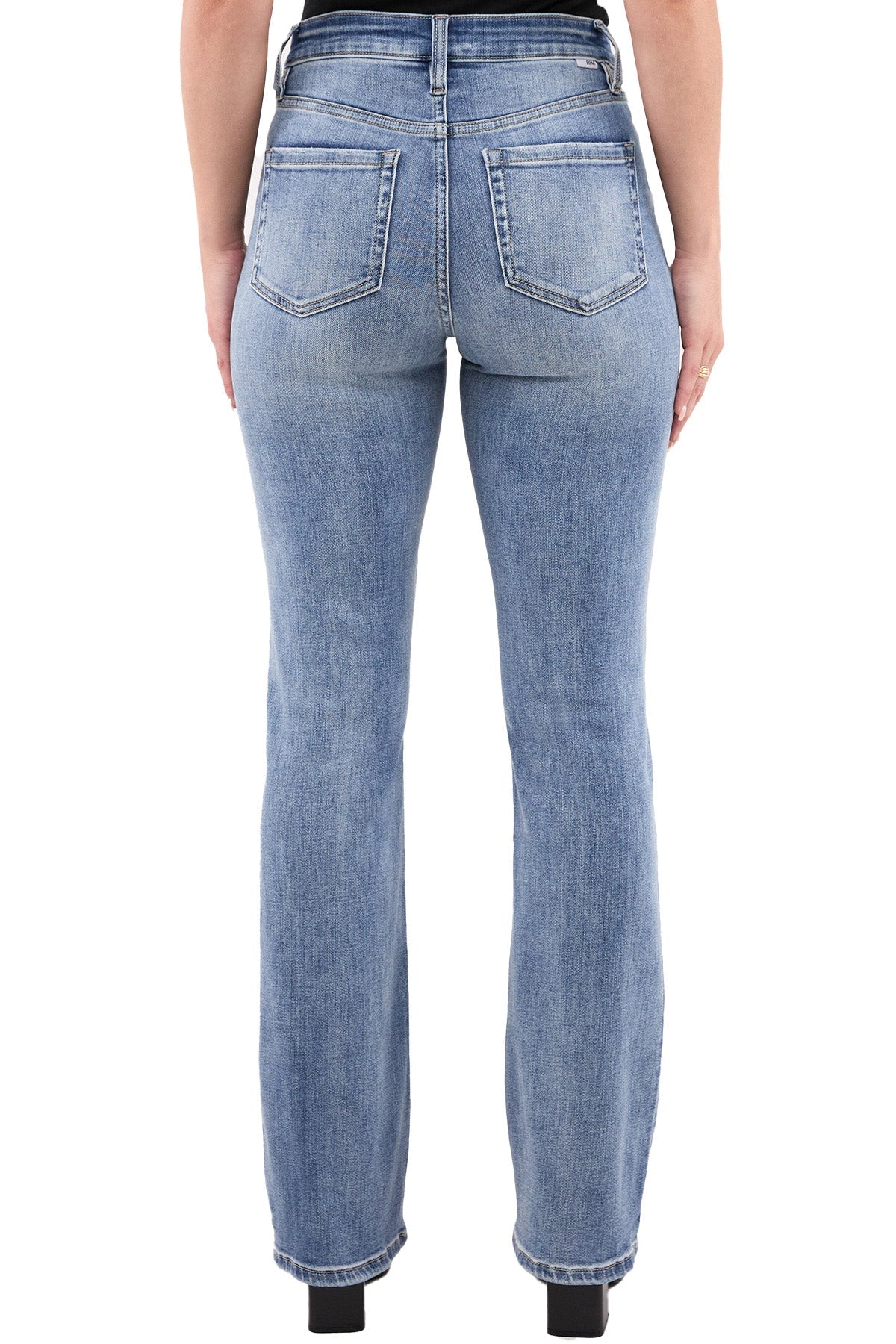 Mia High Rise Bootcut Distressed Jeans