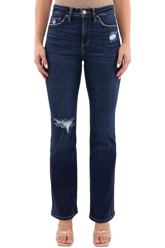 Mia High Rise Bootcut Distressed Jeans