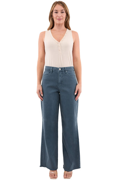 Chloe High Rise Frayed Wide Leg Pants