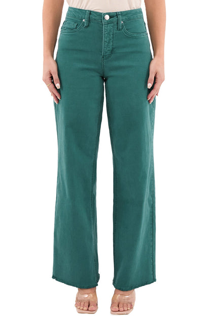 Chloe High Rise Frayed Wide Leg Pants