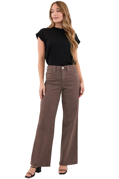 Chloe High Rise  Frayed Wide Leg Pants