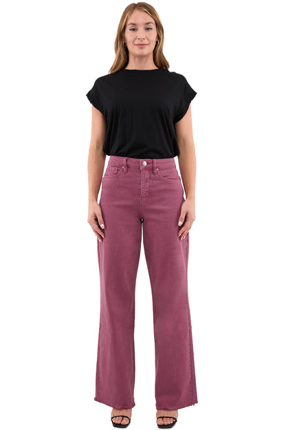 Chloe High Rise Frayed Wide Leg Pants