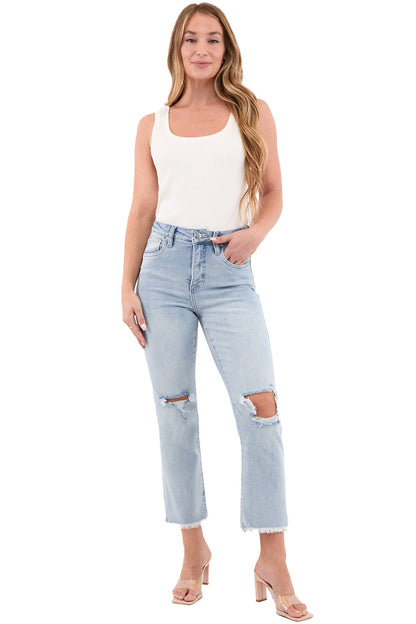 Dylan High Rise Cropped Straight Leg Jeans