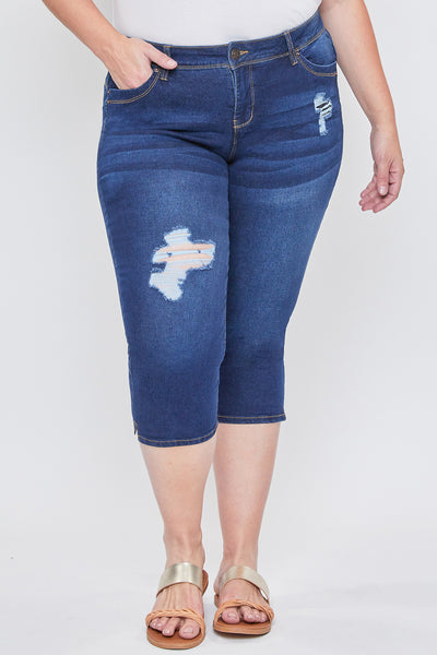 Women's Plus Size Sustainable WannaBettaButt Mid Rise Capri Jeans-Sale