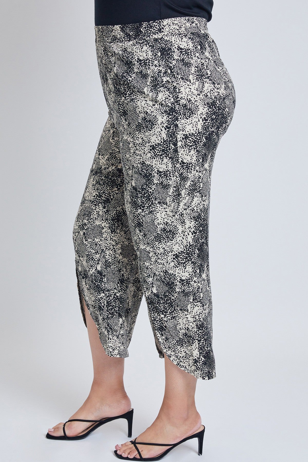Women's Plus Size Linen Lounge Pant with Front Slip-Sale