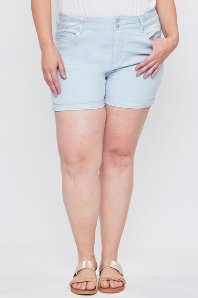 Women´s Plus Stacked Waistband Twill Shorts-Sale