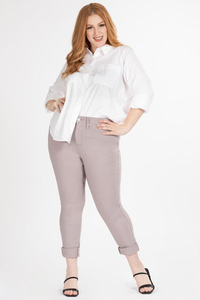Women Plus Size Hide Your Muffin Top Hyperstretch High Rise Skinny Xp796531