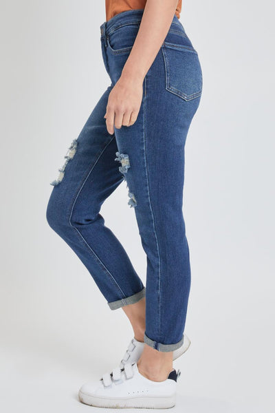 Women Vintage High Rise Straight Jean With Rolled Cuff Wp89070N