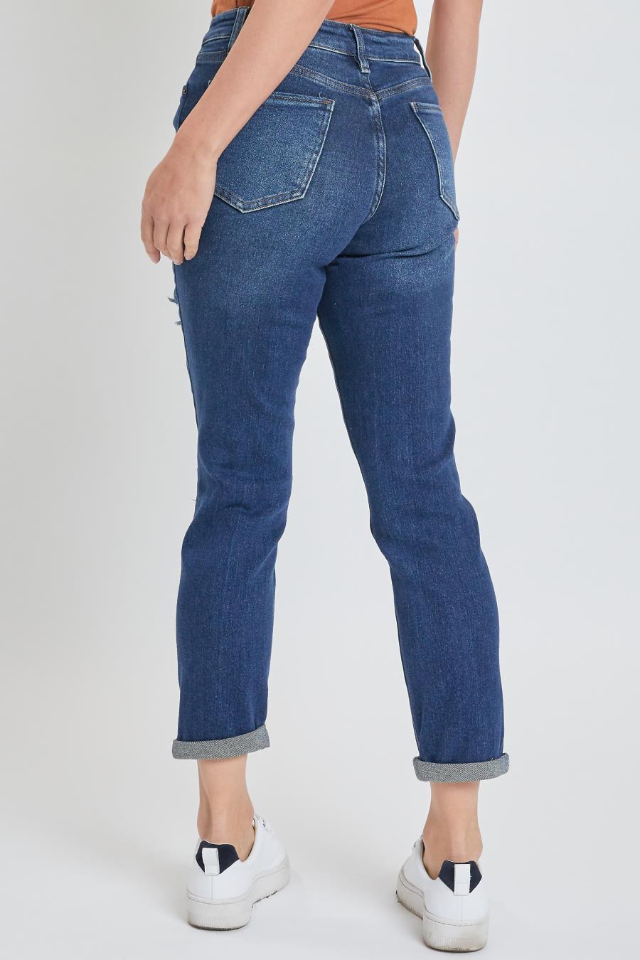Women Vintage High Rise Straight Jean With Rolled Cuff Wp89070N