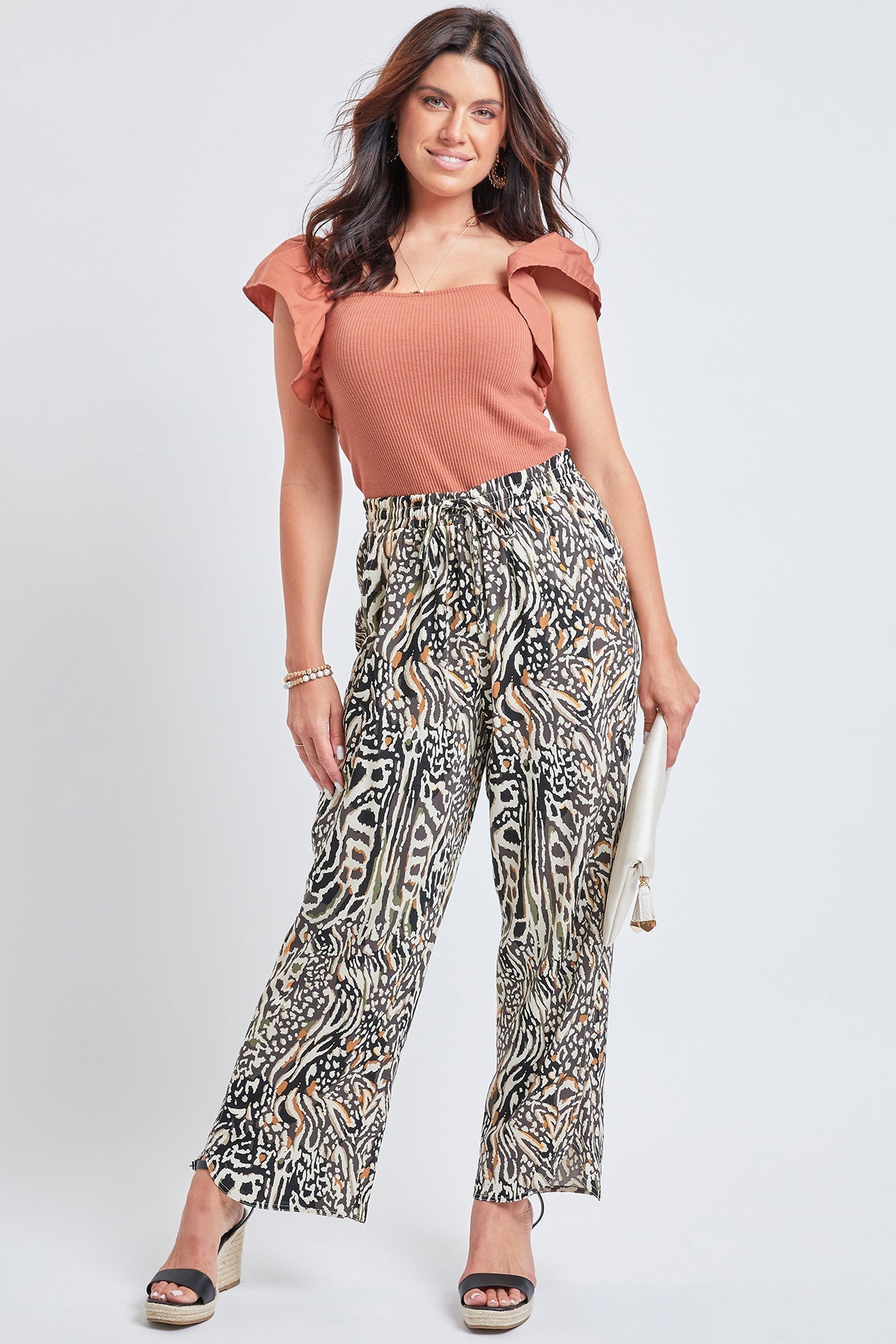 Pull On Stove Pipe Pant With Tulip Hem Detail