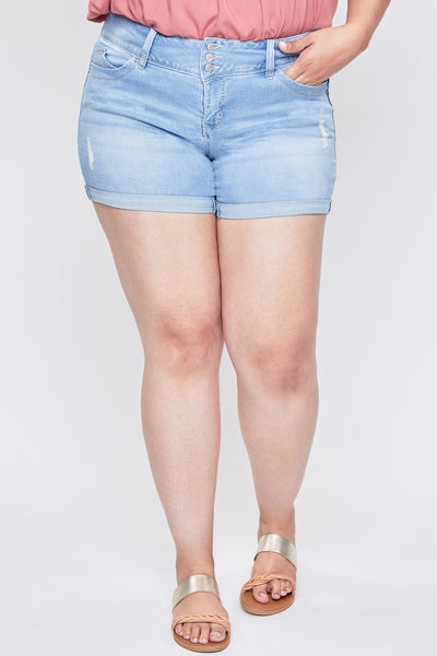 Women's Plus Size Sustainable WannaBettaButt Mid Rise Cuffed Shorts